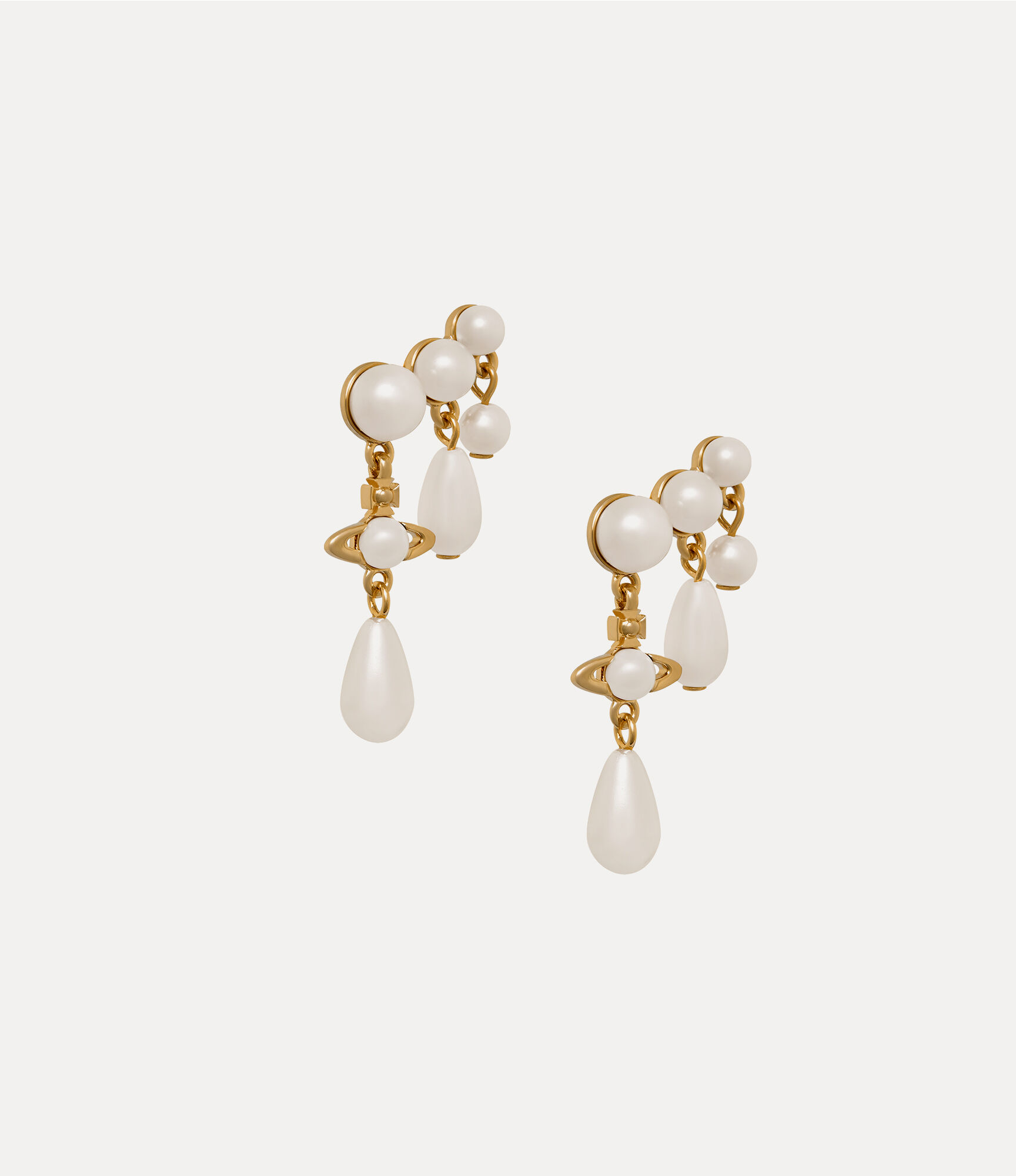 Marybeth Earrings in GOLD-CREAMROSE-Pearl | Vivienne Westwood®