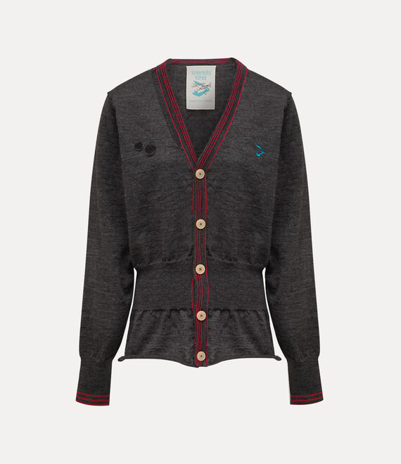 Vivienne Westwood Worlds End Chaos Cardigan Wool Dark-grey L/xl Unisex In Dark-grey
