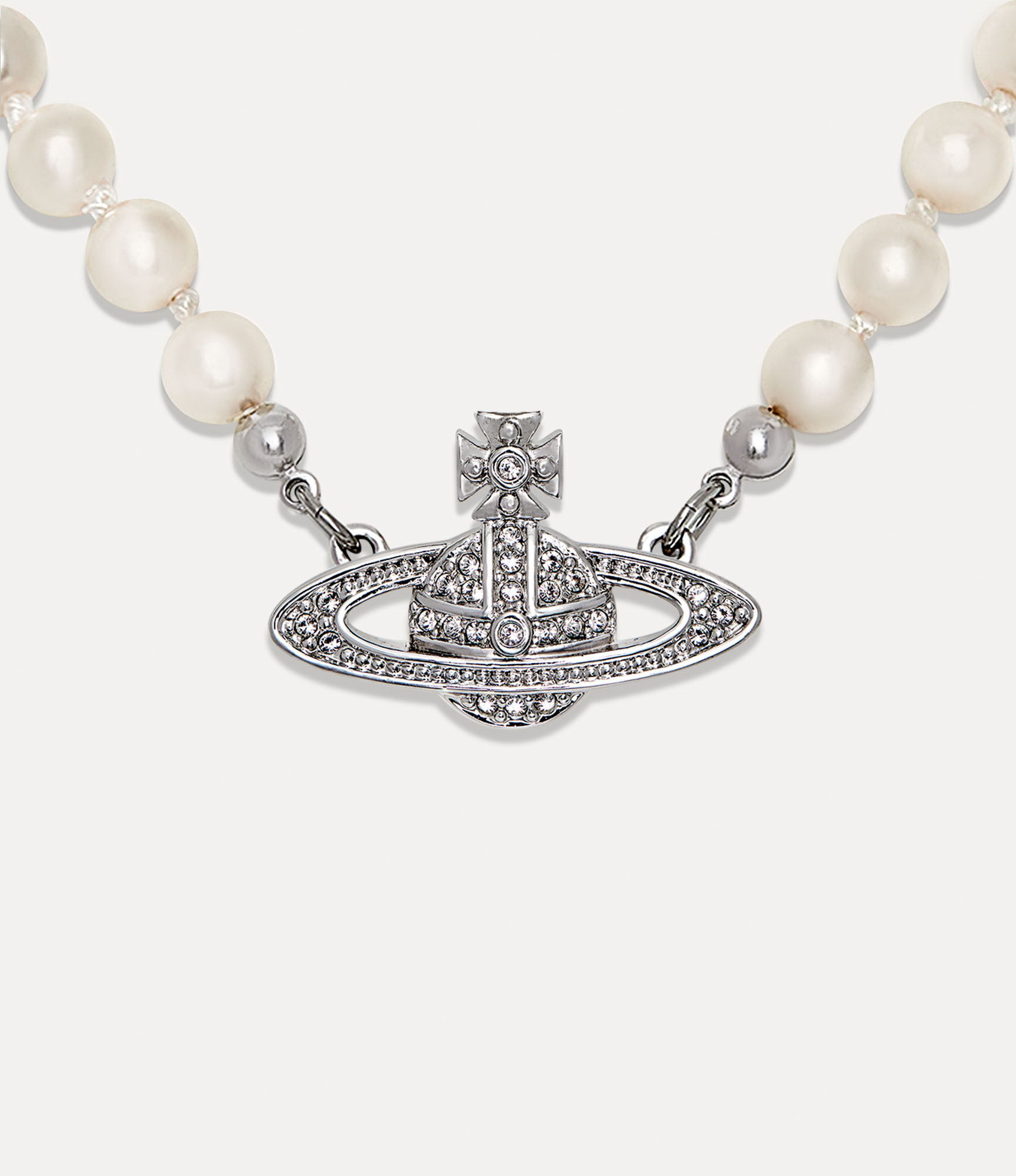 Pearl Necklace with Dangling Gems