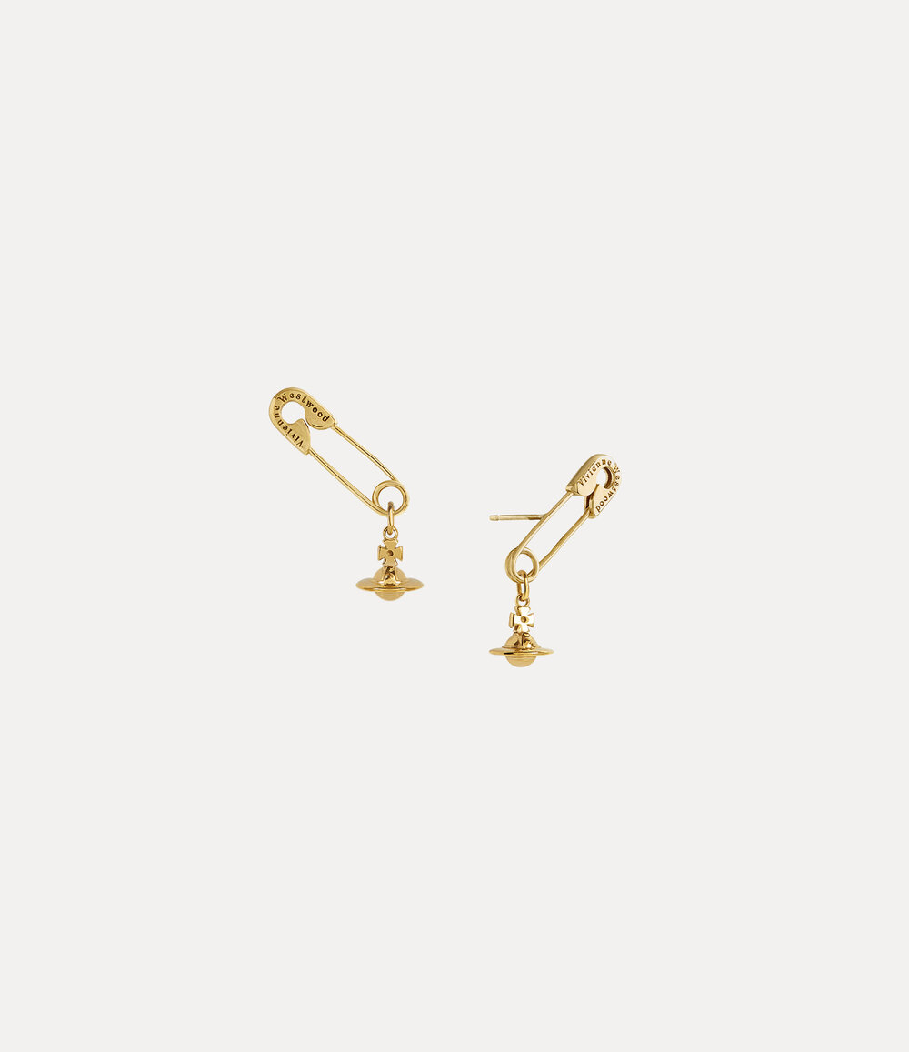 Vivienne Westwood Safety Pin Earrings in Gold, view 2