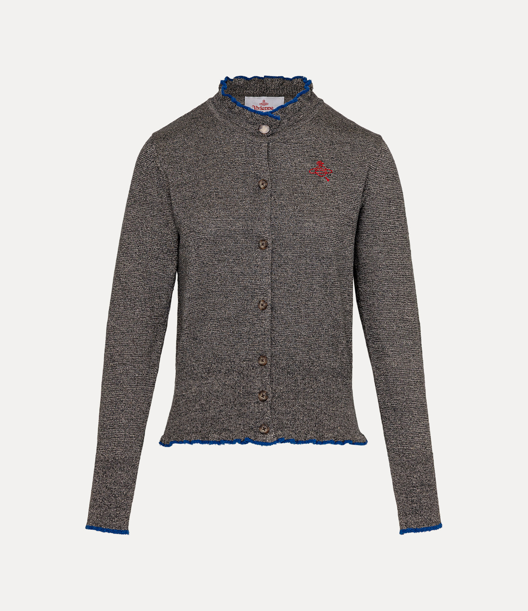 Silk Linen Frill Cardigan in GRAY | Vivienne Westwood®