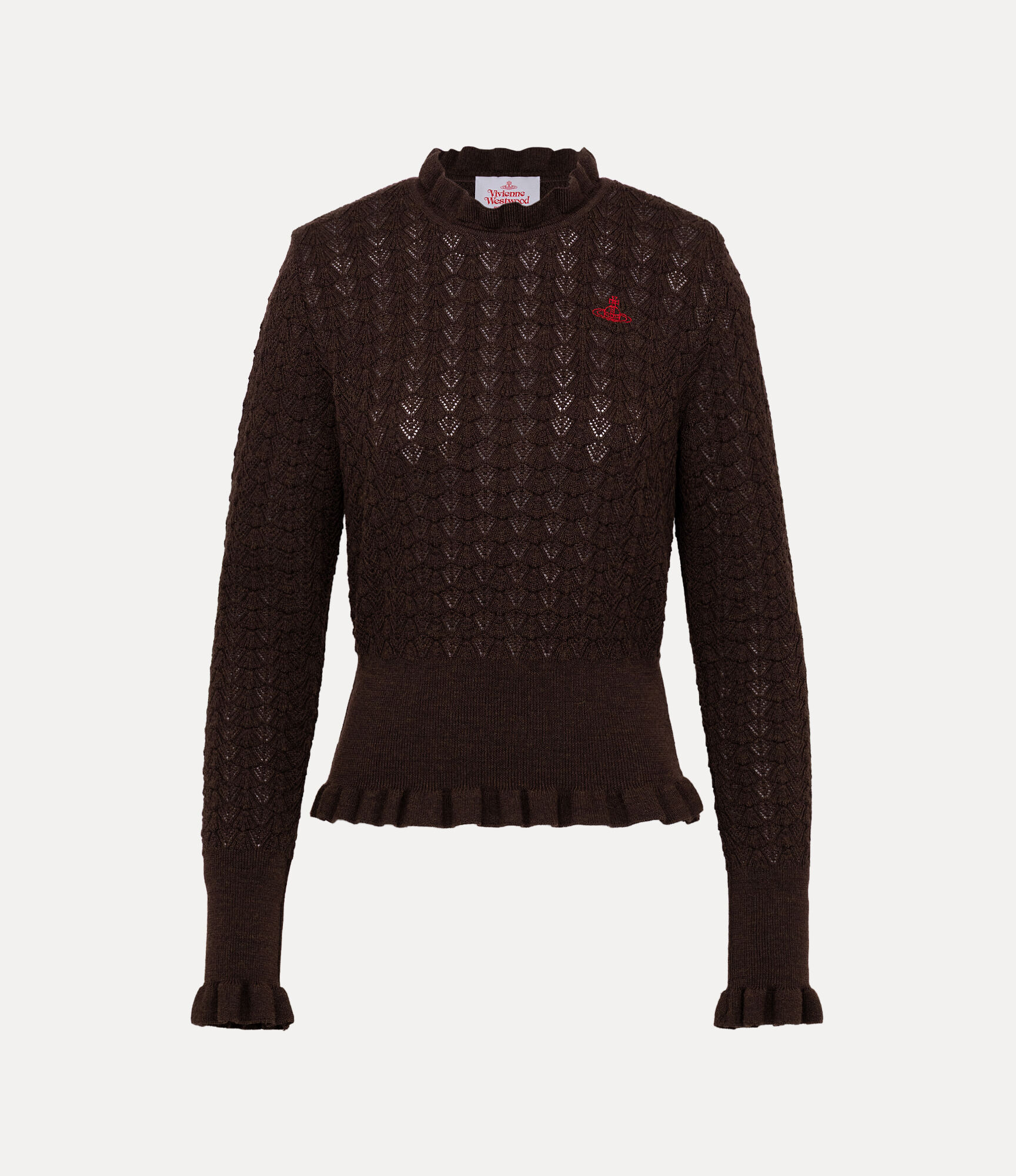 Shell Frill Knit Pullover