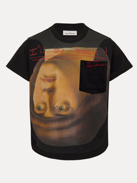 Upside Down Head Circle Hem T-shirt 