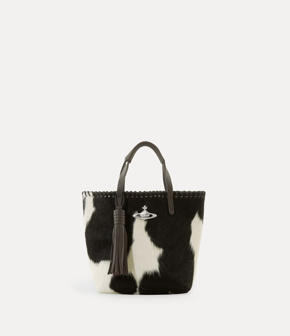 Vivienne Westwood Studio Small Shopper Haircalf Leather White-brown