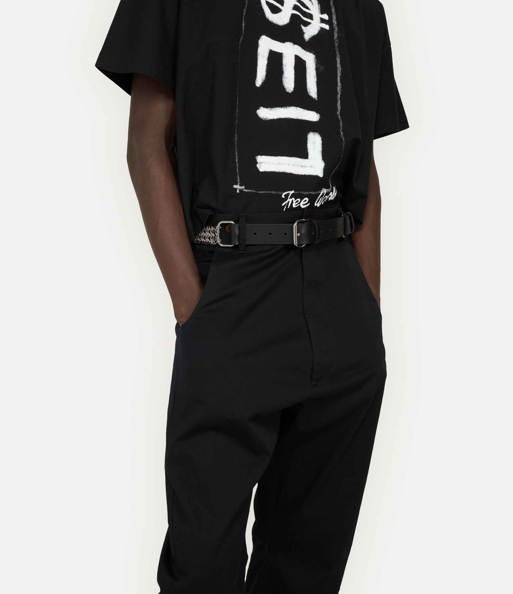 Chain Leather Belt   large image number 4