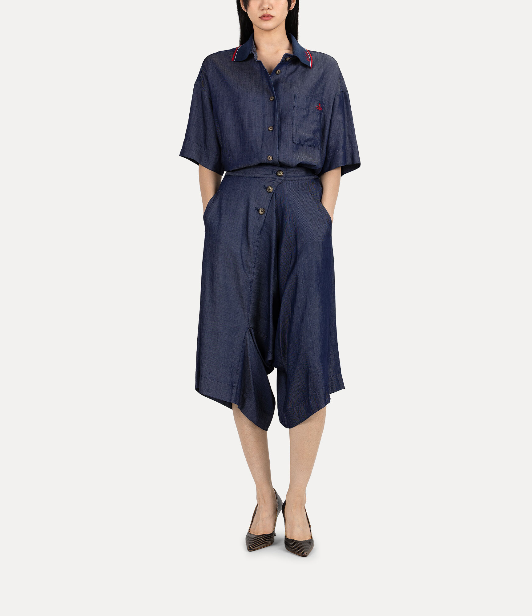 Tencel Denim Hakama Pants  large image number 2