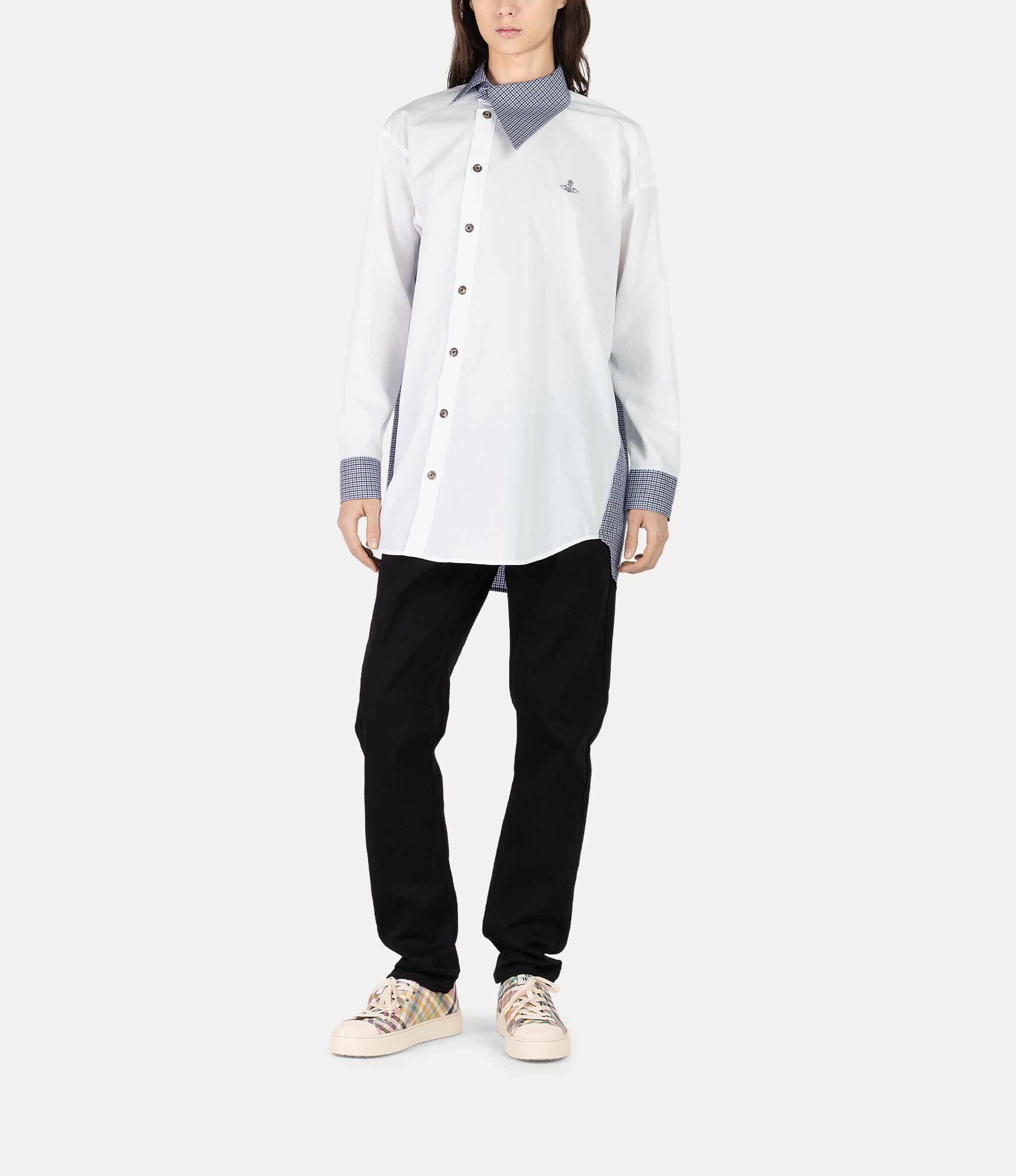 Vivienne Westwood MEN 白シャツ 総柄 アーガイル オーブ Ossie Shirt in WHITE | Vivienne Westwood®