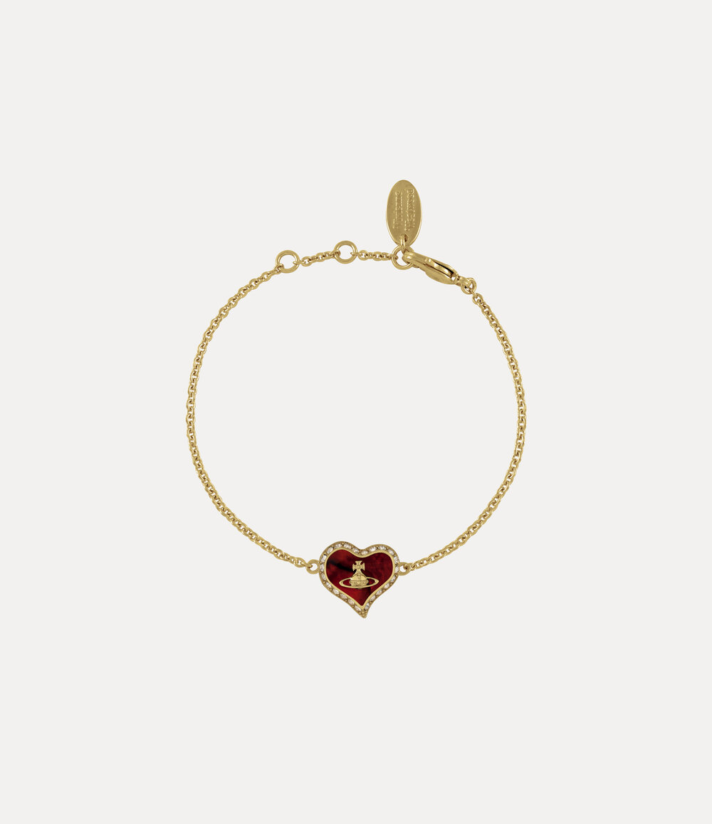Vivienne Westwood Petra Bracelet in Gold Copper Red Mop Honey Crystal