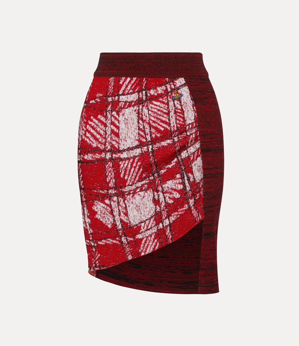 Vivienne Westwood Scribble Check Skirt in red
