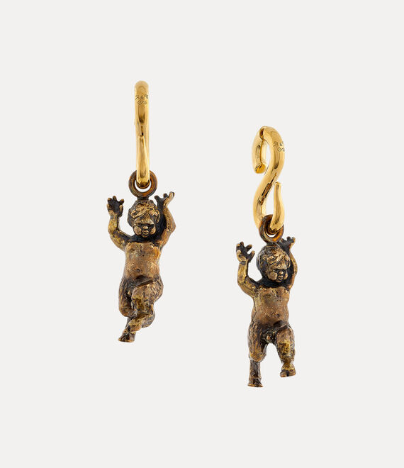 Andreas Kronthaler Sarah Earrings In Gold-oxidized-brass-resin