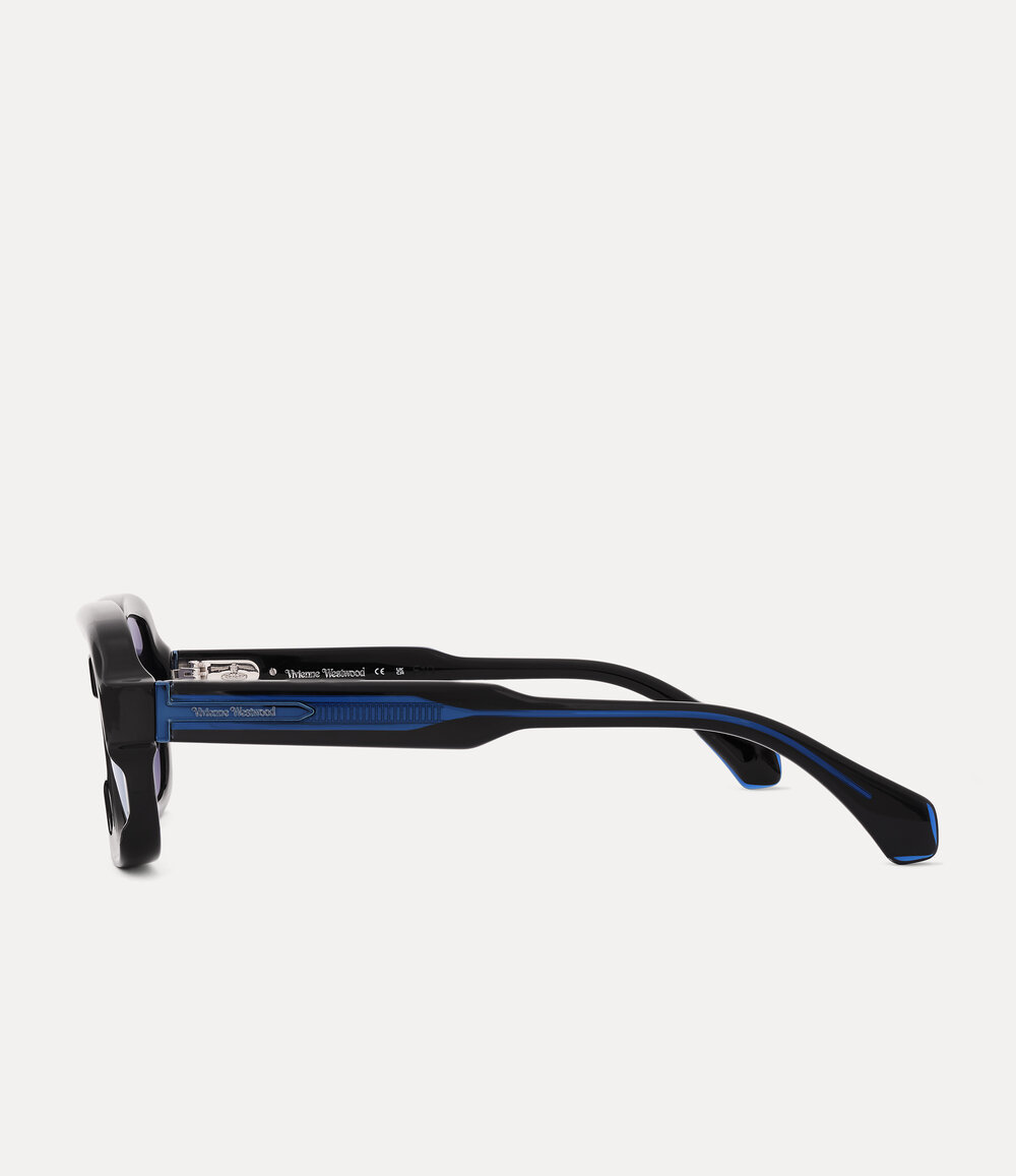 Vivienne Westwood Claude Sunglasses in Black, view 3