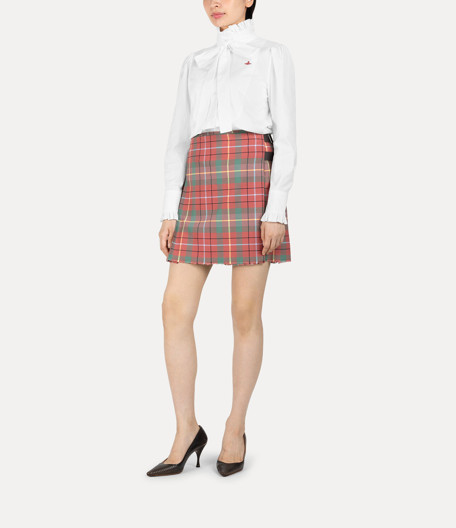 Orb Jacquard Frill Bow Shirt  large image number 2