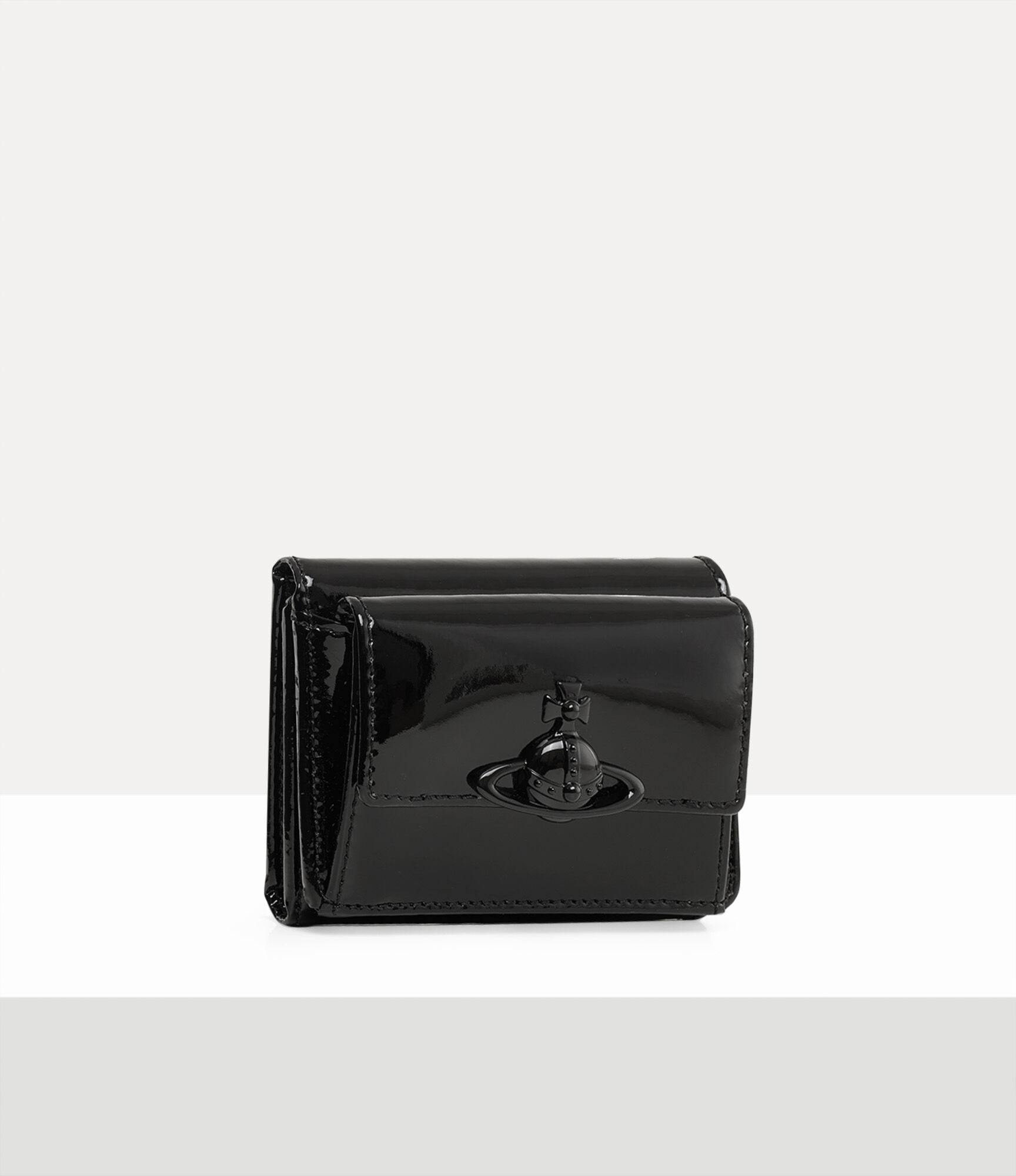 Small Flap Purse in BLACK-ENAMEL-ORB | Vivienne Westwood® 