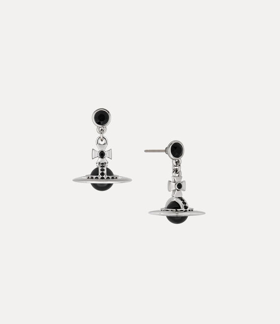 Vivienne Westwood New Petite Orb Earrings Platinum-black-cz-jet-crystal Platinum-black-cz-jet-crystal Women