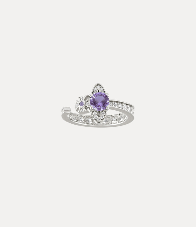 Vivienne Westwood Maitena Ring in Platinum Lavender White Cz