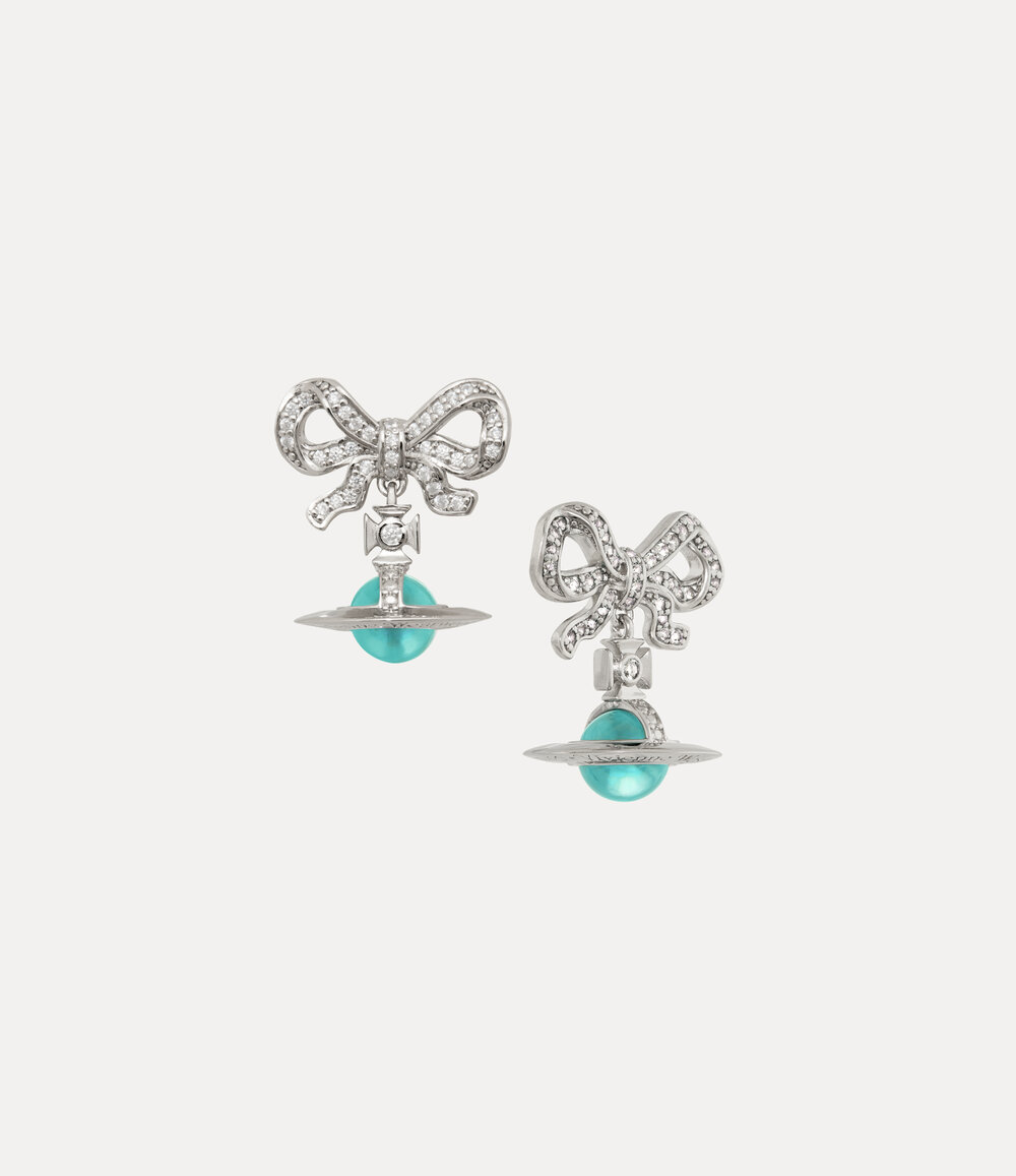 Vivienne Westwood Octavie Earrings in Platinum White Turquoise Cz