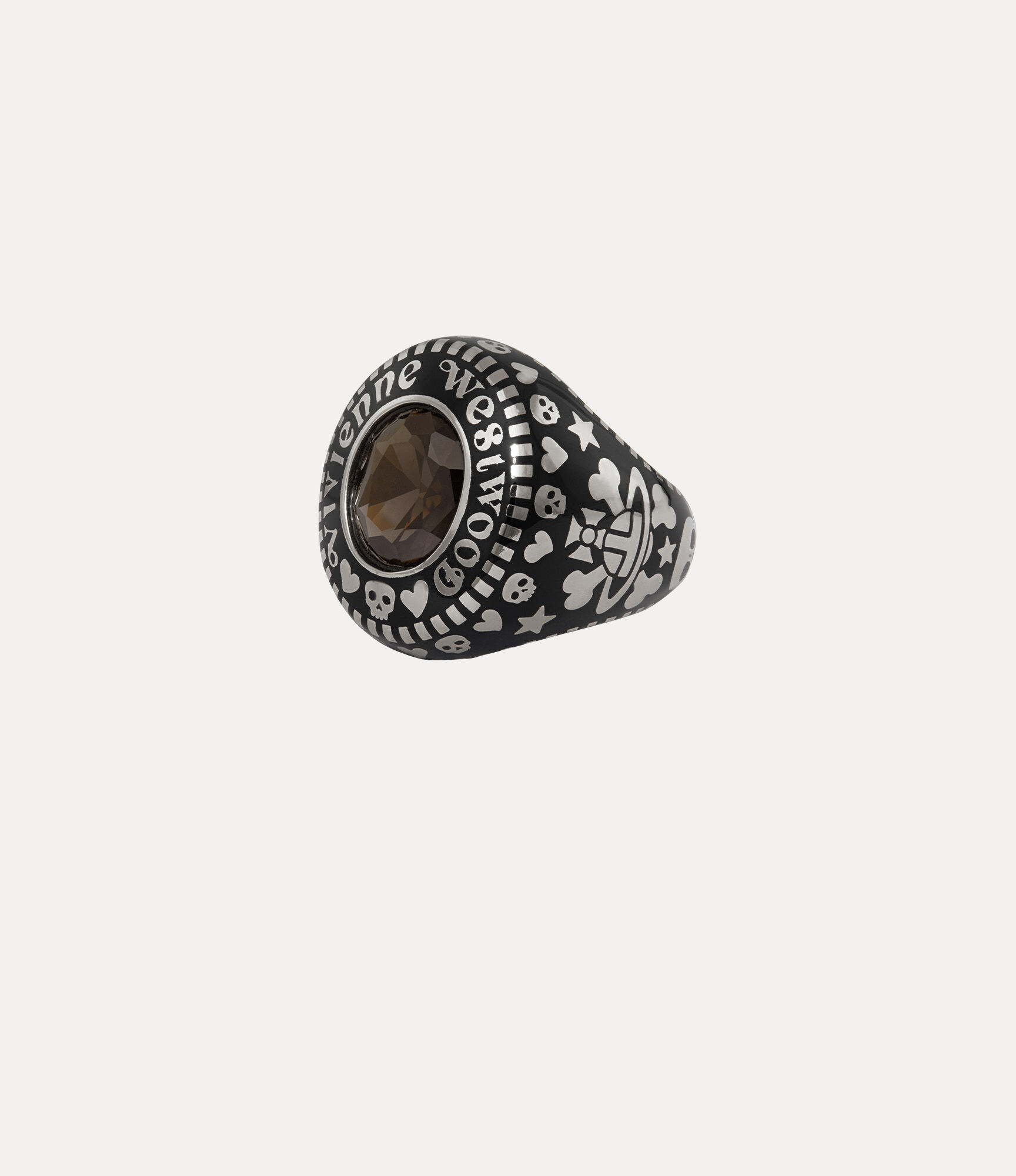 Atticus Ring in PLATINUMBLACKPatinaDARKGREYCZBLACKResin