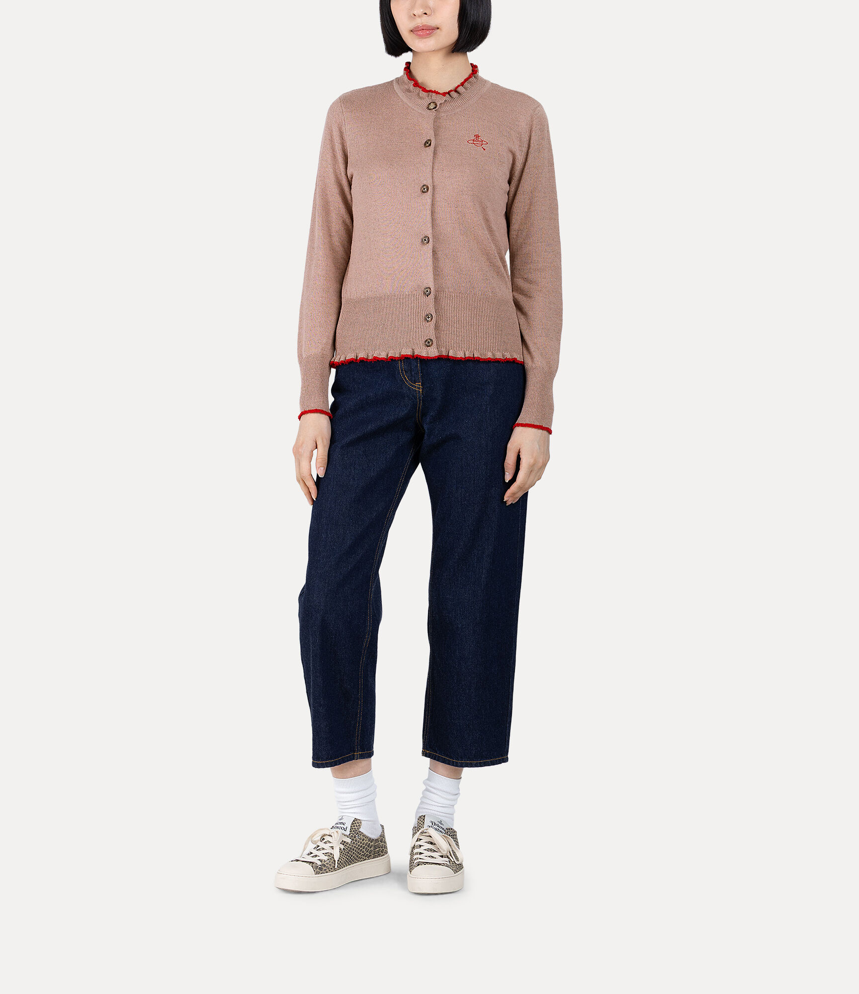 Silk Linen Frill カーディガン - ピンク | Vivienne Westwood®