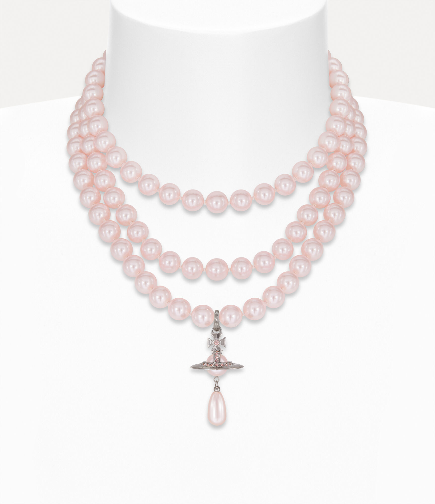 Three Row Pearl Drop Choker 