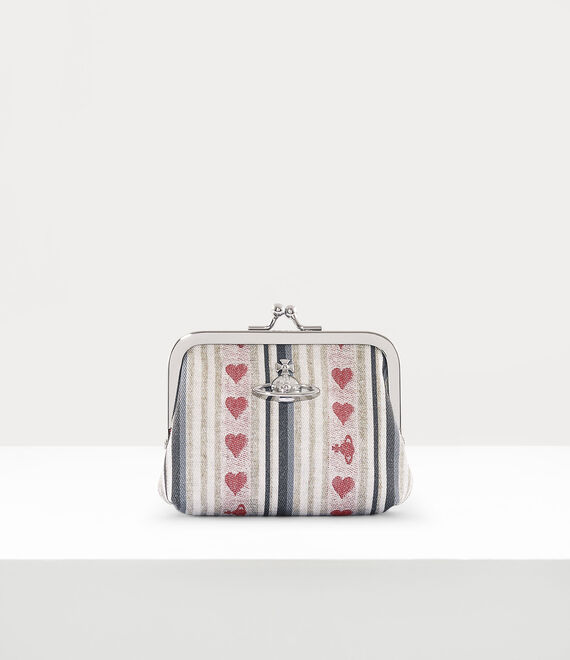 Vivienne Westwood Frame Coin Purse Printed Cotton Twill Heart-stripe One Size Women