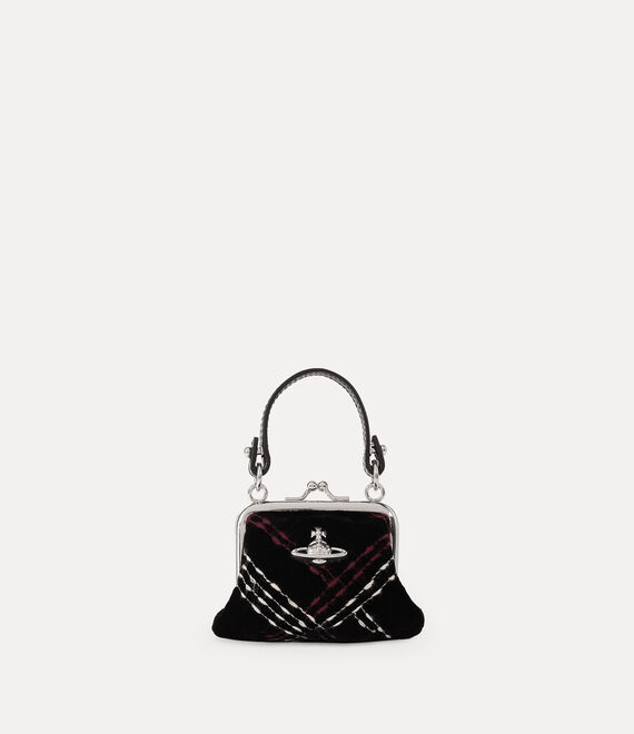 Vivienne Westwood Mini Granny Frame Purse Velvet Check Black-multicolor