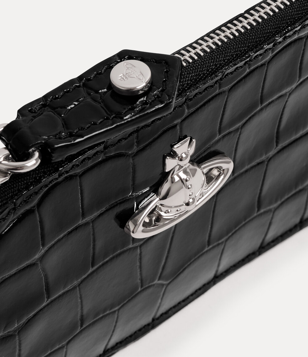 Vivienne Westwood Slim Long Card Holder in Black, view 3