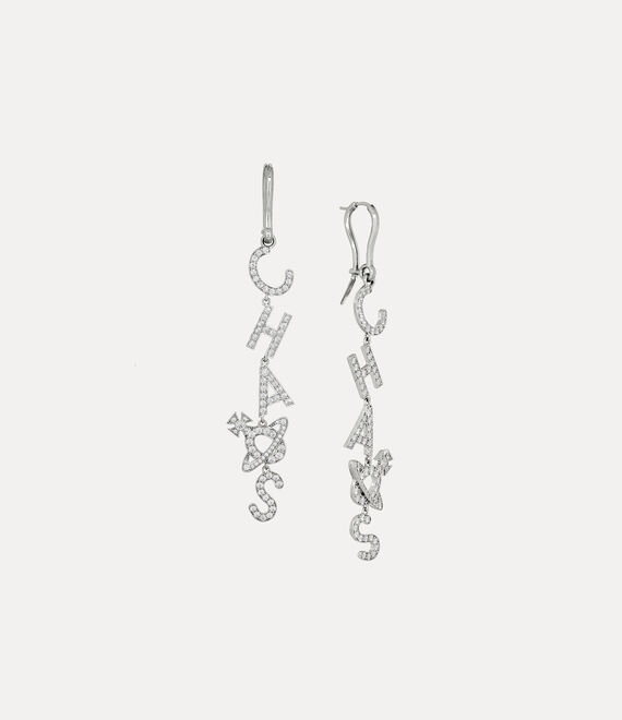 Vivienne Westwood Chaos Large Earrings Silver Cubic Zirconia Women