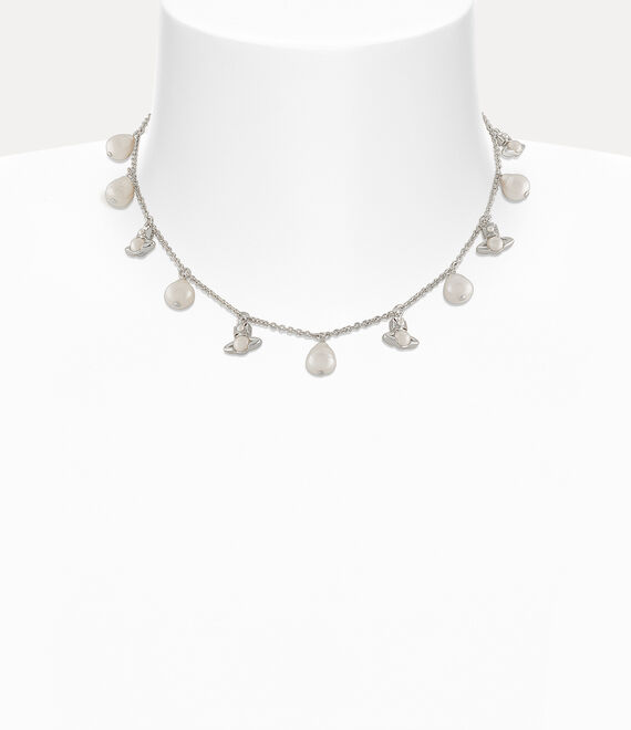 Vivienne Westwood Emiliana Necklace In Platinum-creamrose-pearl