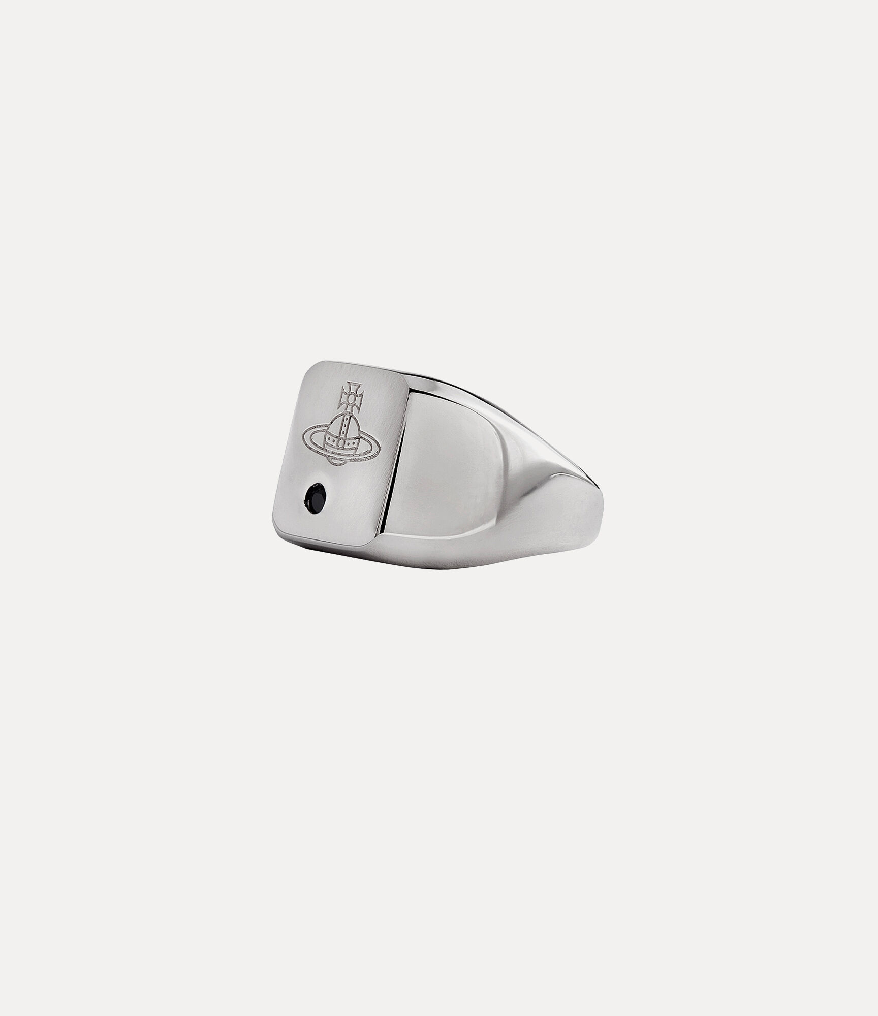 Carlo Ring in PLATINUM-BLACK-CZ | Vivienne Westwood®