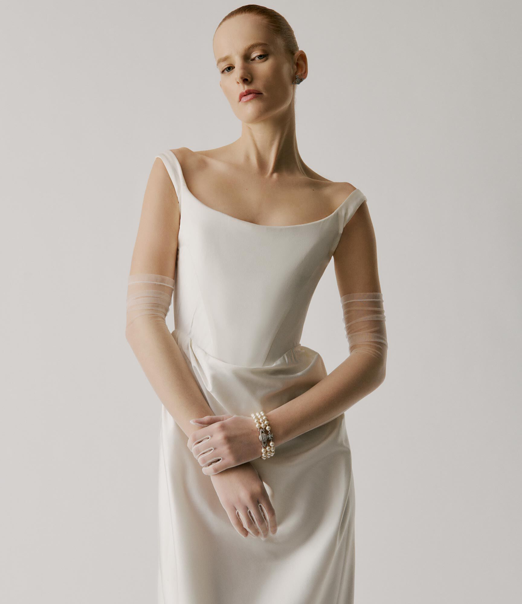 Illusion Tulle Opera Gloves 43cm  large image number 2