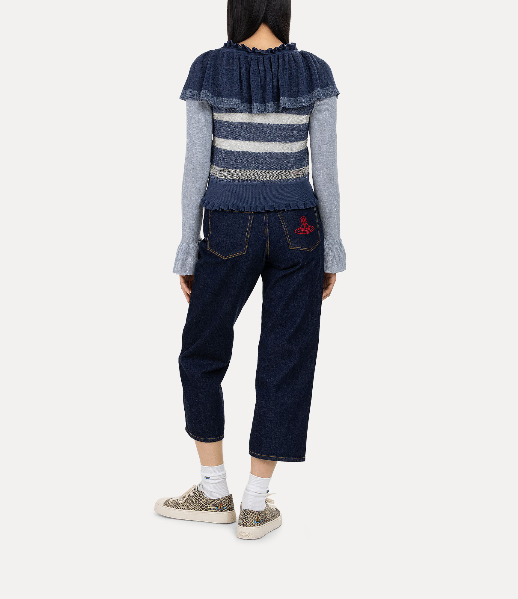 Lurex Mix Patchwork Frill Knit  large image number 3