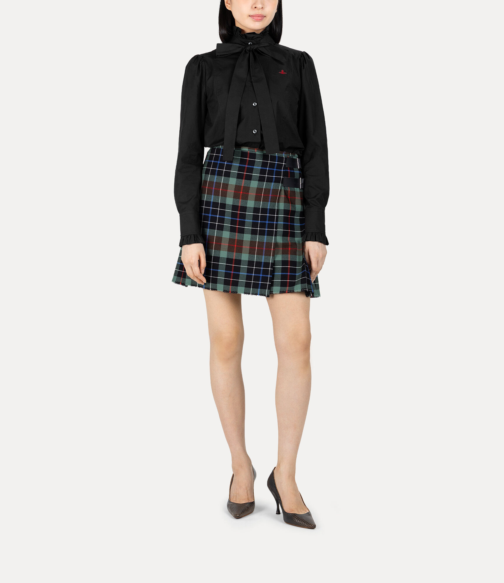 Orb Jacquard Frill Bow Shirt  large image number 2