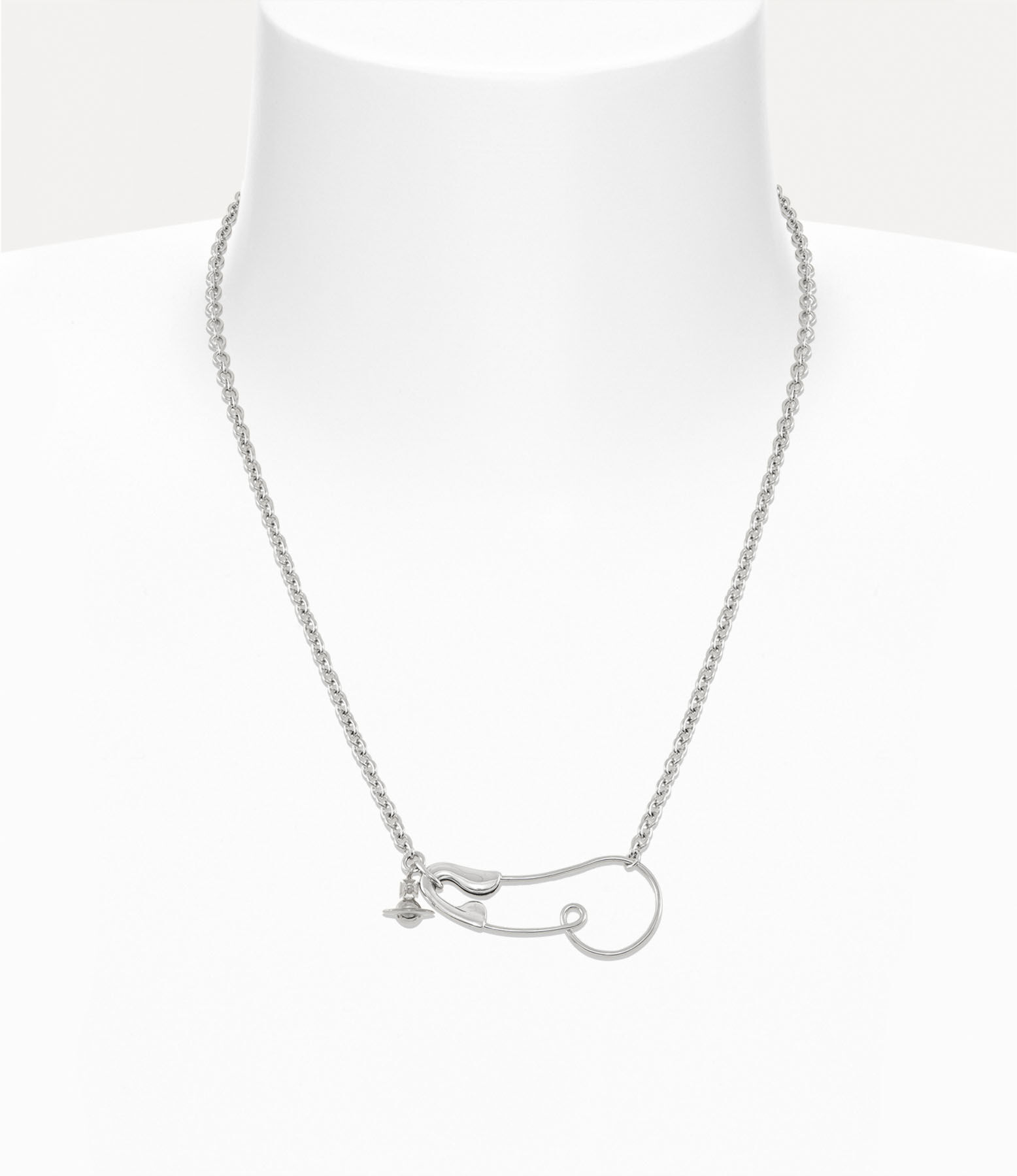 美品 Vivienne Westwood MAN. NOTE PENDANT Man. Eliza Pendant Necklace in RUTHENIUM-GREY-WHITE-MOP