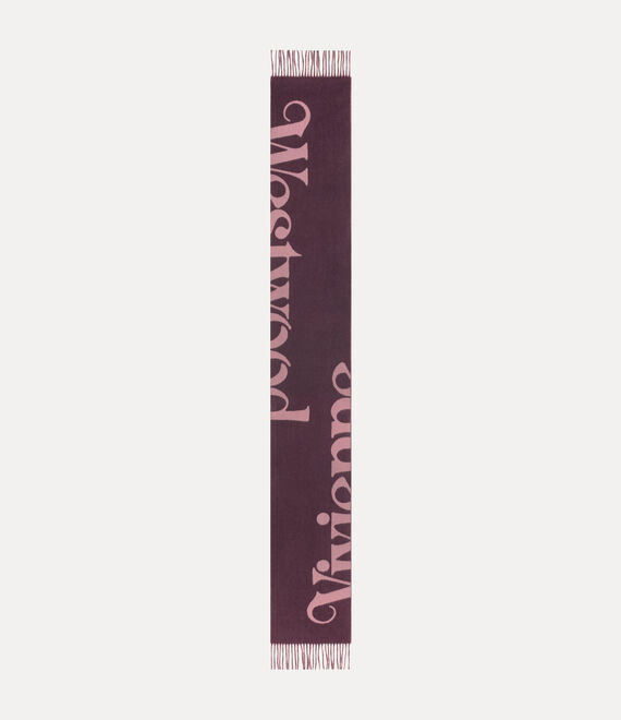 Vivienne Westwood Scarf Plum Half Logo Double Fac Unisex