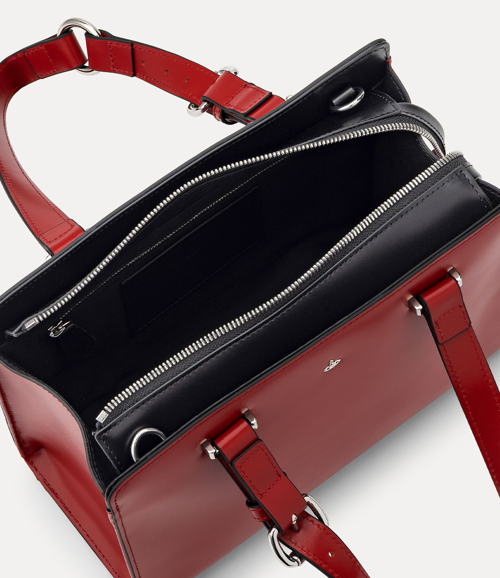 Tiny Orb Square ミディアムトート - レッド | Vivienne Westwood®