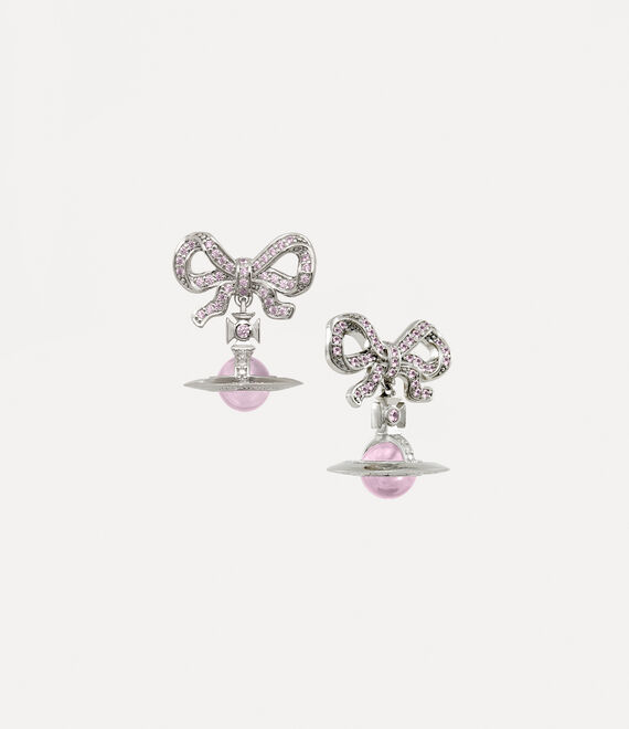 Octavie Earrings in PLATINUM-PINK-PINK-CZ- | Vivienne Westwood®
