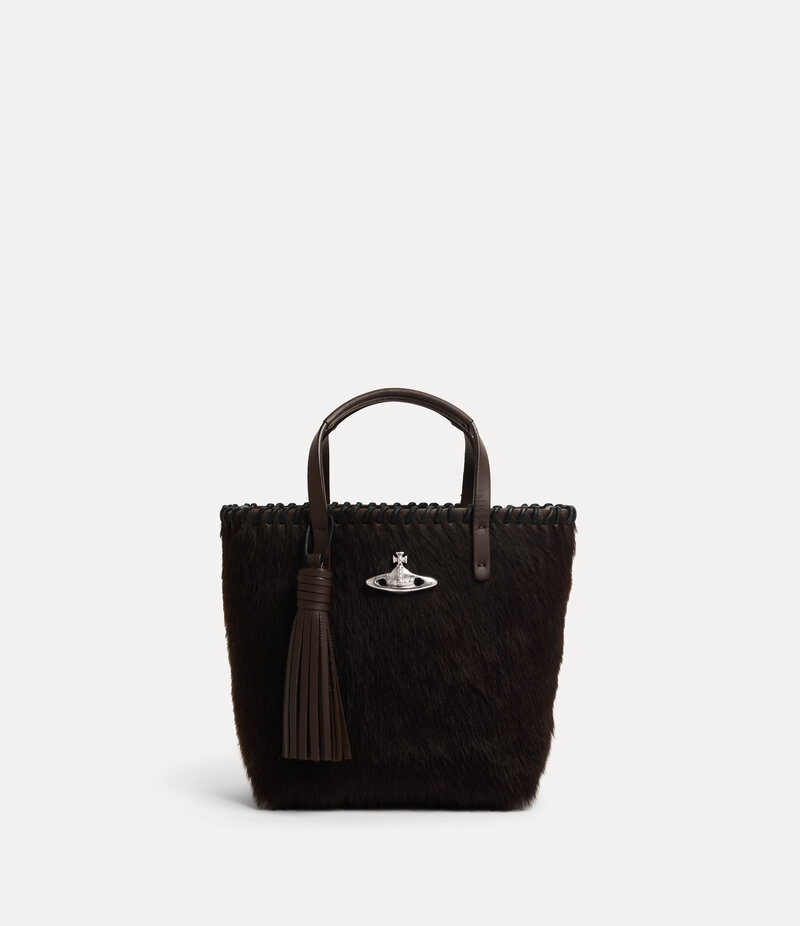 Vivienne Westwood Studio Small Shopper in White Brown