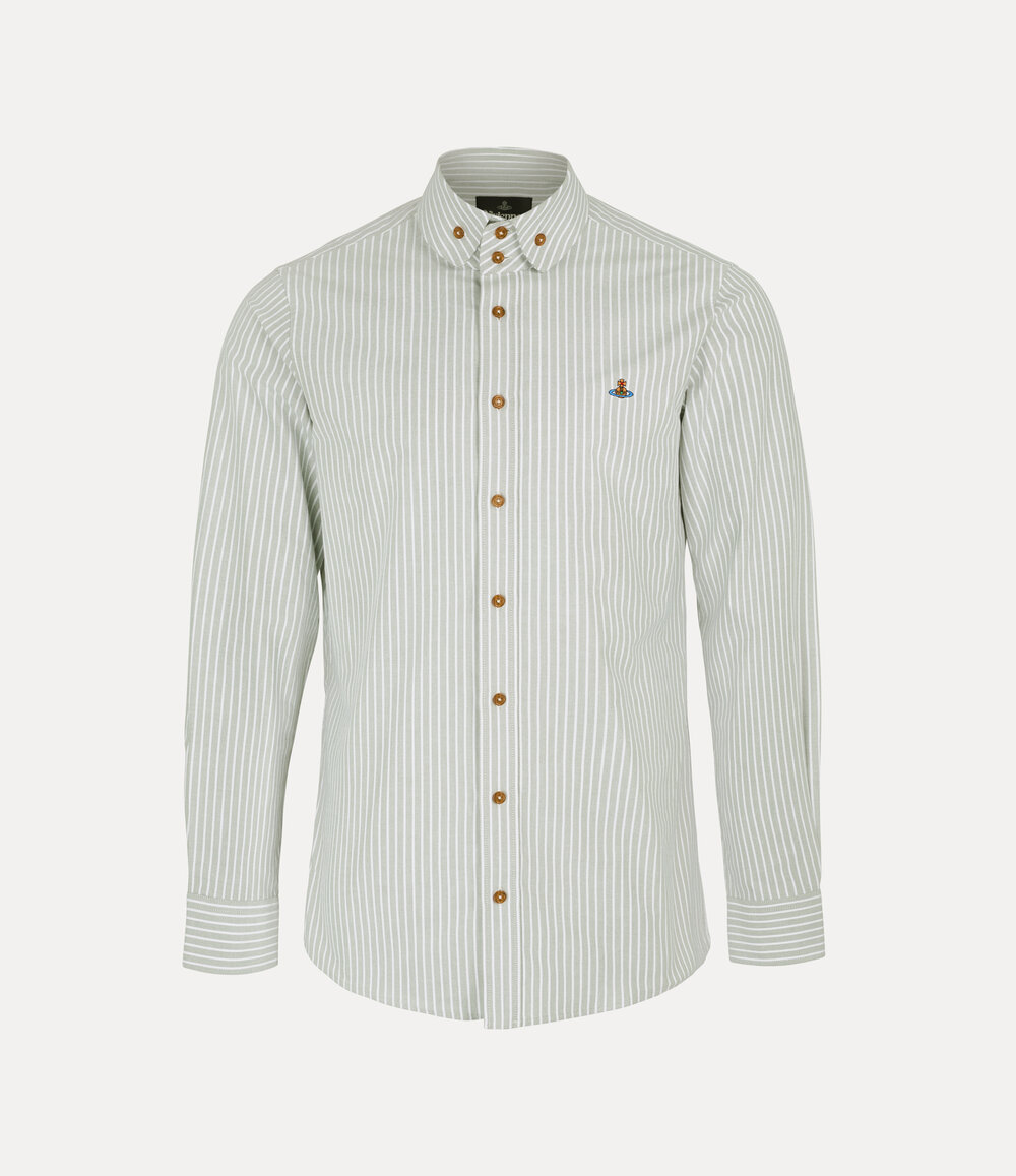 Vivienne Westwood Two Button Krall Shirt in Thyme Stripe