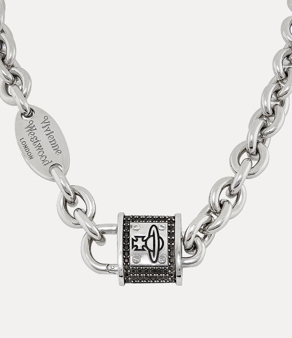 Vivienne Westwood Man. Puck Necklace In Platinum-ruthenium