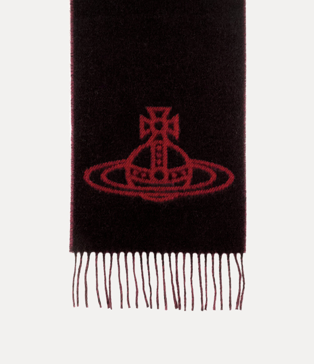 Vivienne Westwood Double Face Scarf Double Face Scarf -Black-red-orb, view 3