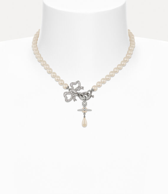 Vivienne Westwood Rigoberta Pearl Necklace Platinum-white-crystal-creamrose-pearl Platinum-white-crystal-creamrose-pea