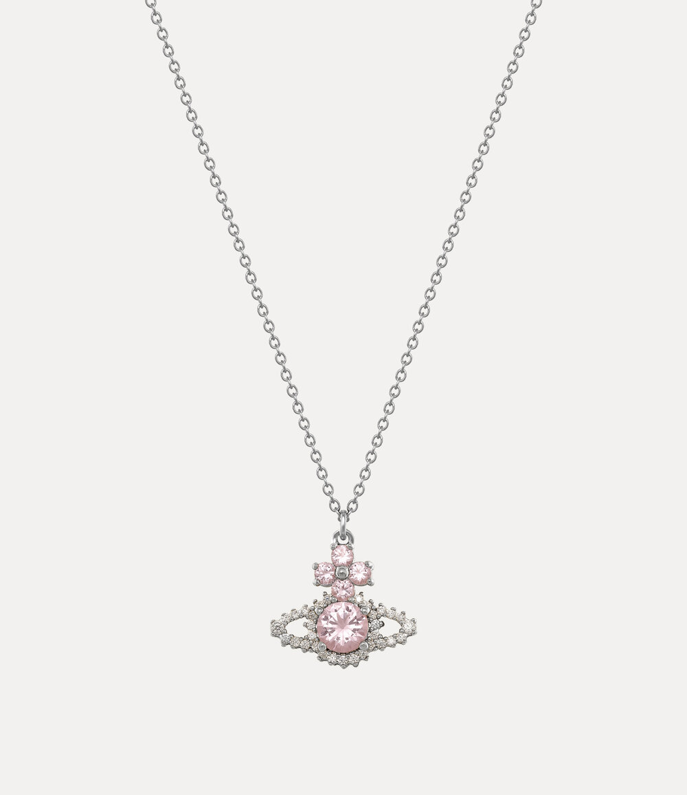 Vivienne Westwood Valentina Orb Pendant Necklace in silver / pink
