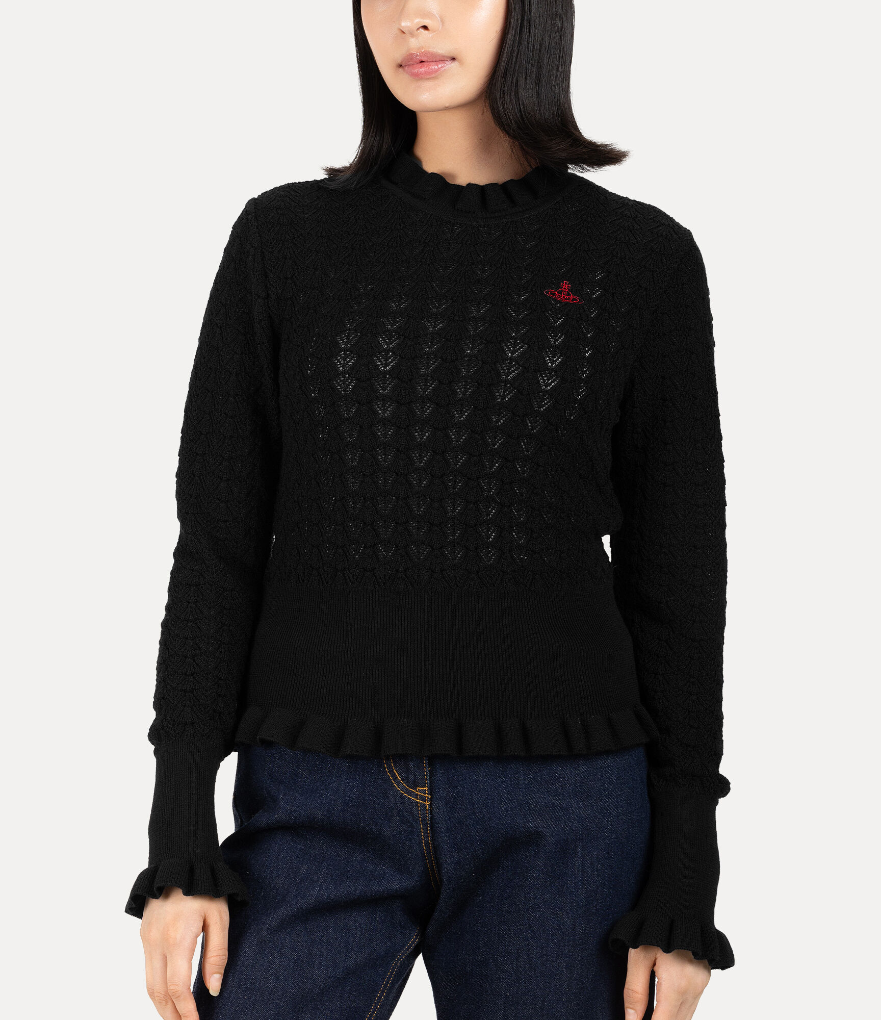 Shell Frill Knit Pullover  large image number 4
