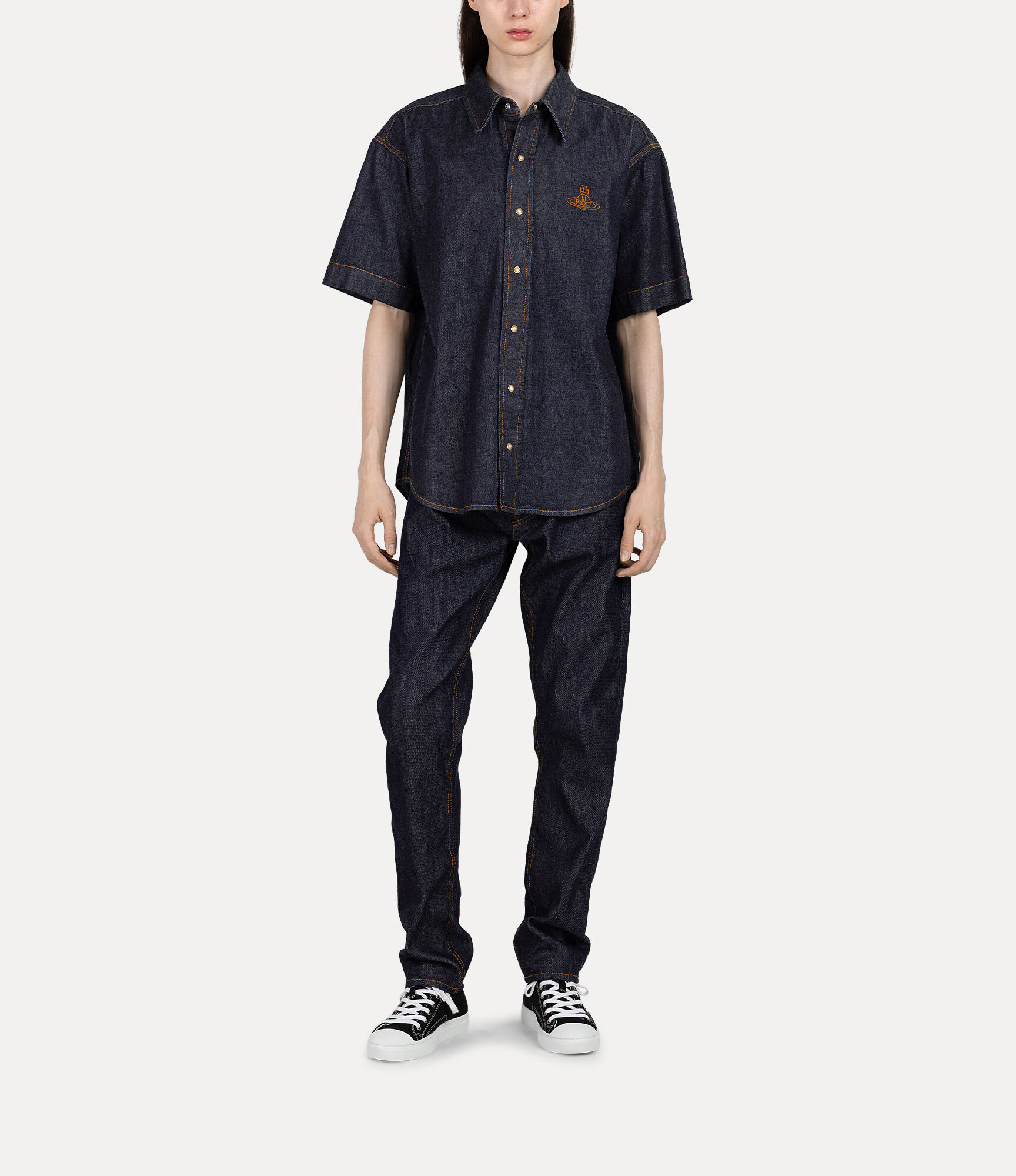 Denim Short Sleeve Relax Shirt in BLUE | Vivienne Westwood®