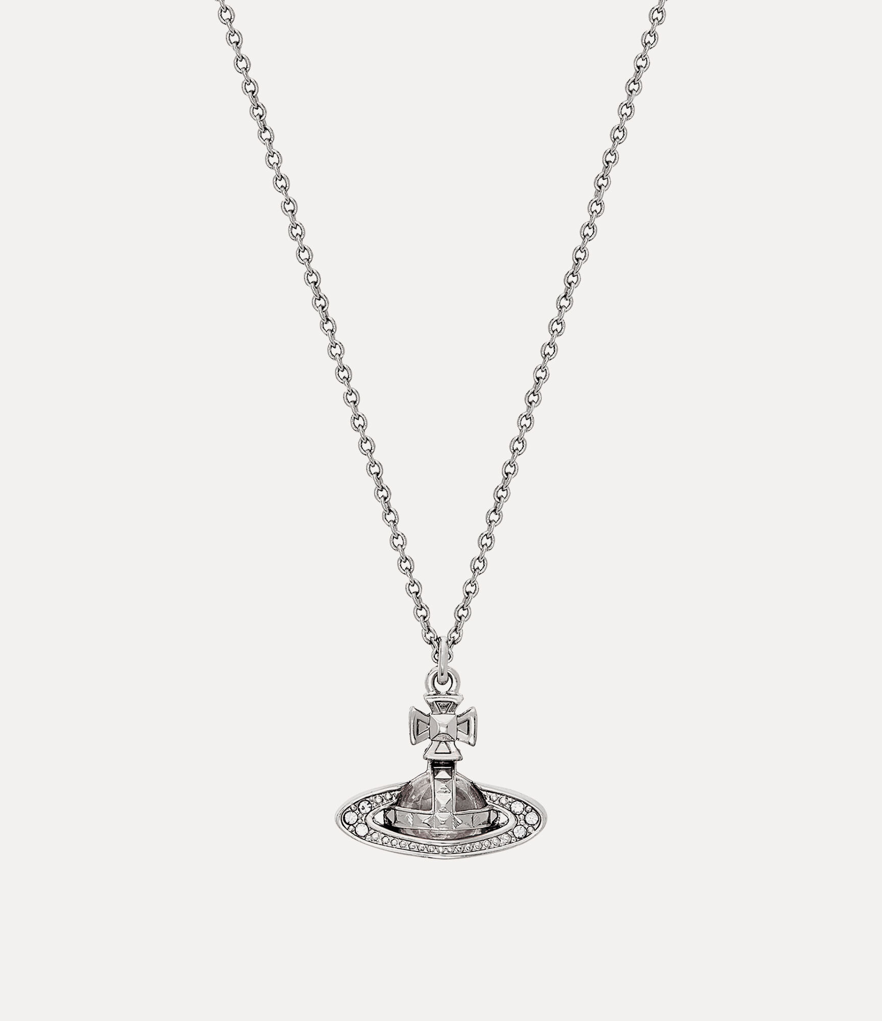 限定セールVivienne Westwood BAS RELIEF ネックレス Pina Small Bas Relief Pendant in PLATINUM-CRYSTAL-Crystal