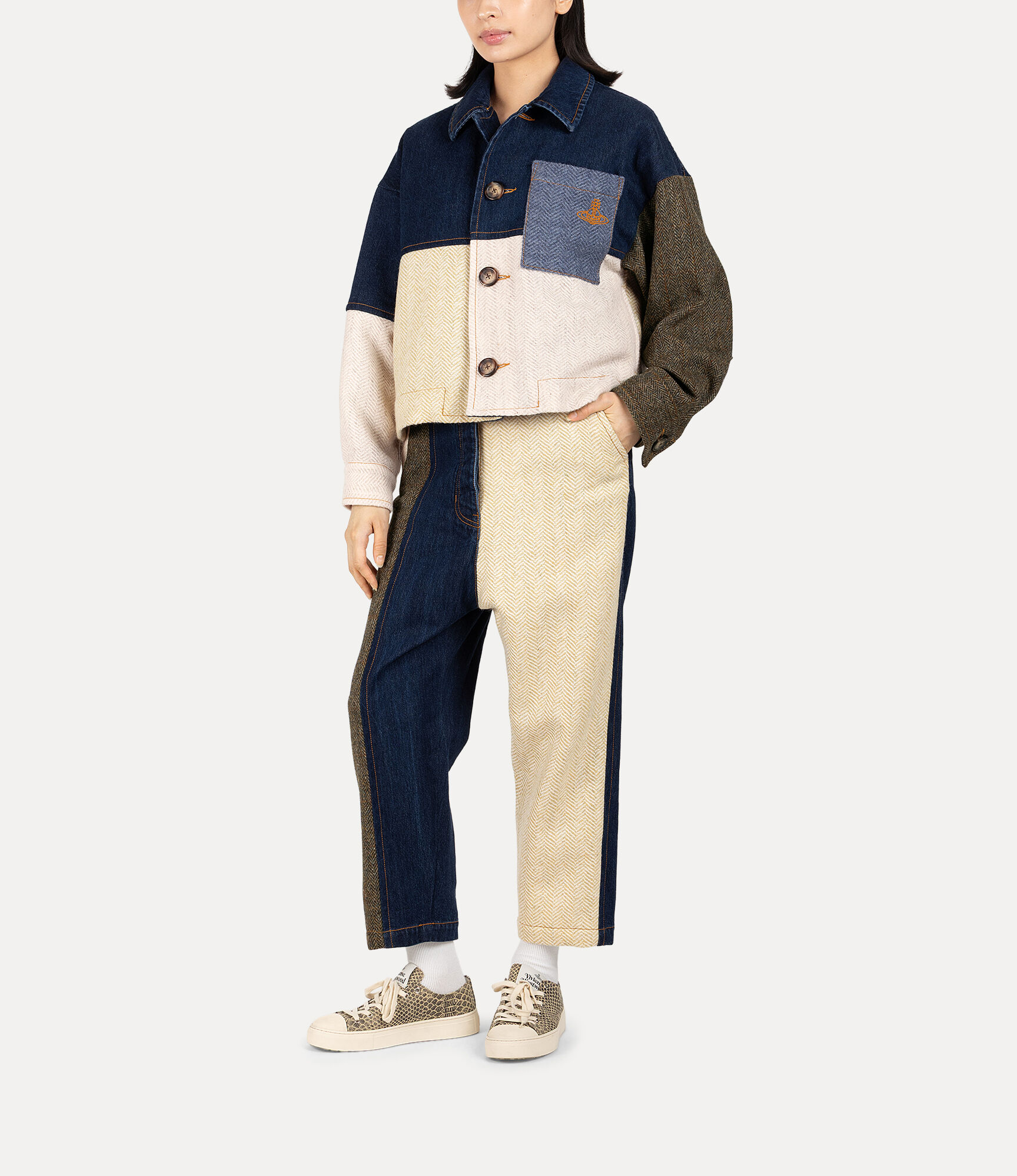 Harris Tweed Denim Curve Trousers  large image number 2
