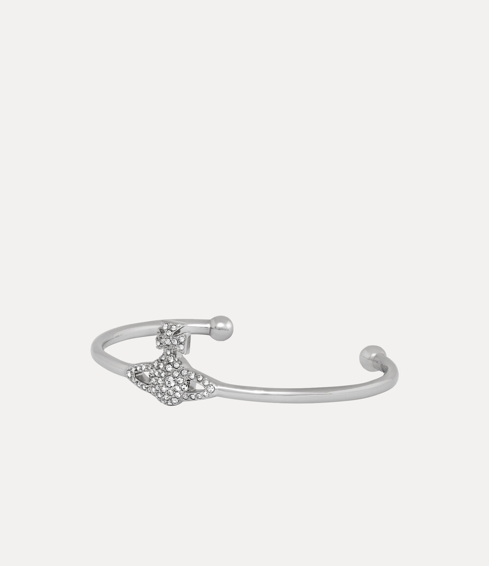 Vivienne Westwood Grace Bas Relief Open Bangle in Silver, view 2