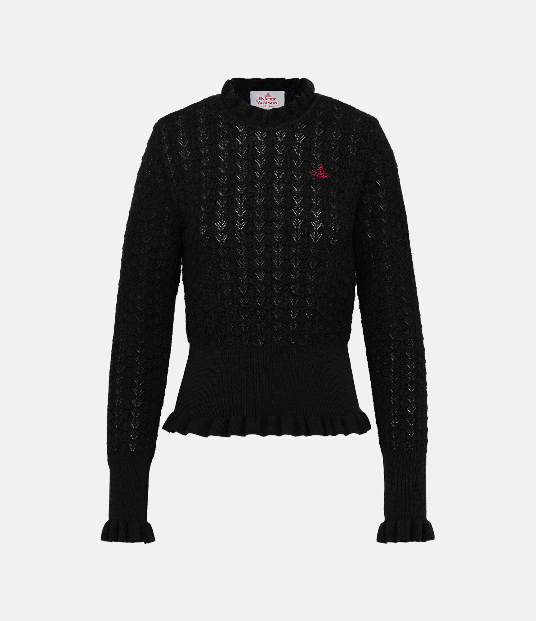 Shell Frill Knit Pullover
