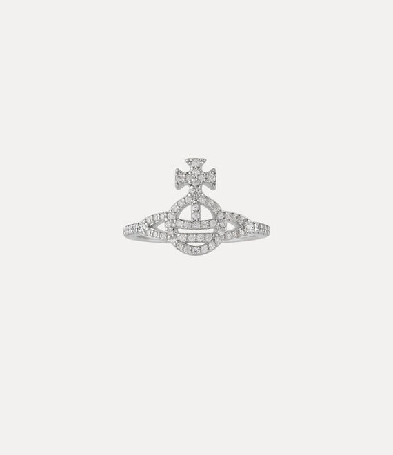 Vivienne Westwood Calliope Ring In Platinum-white-cz