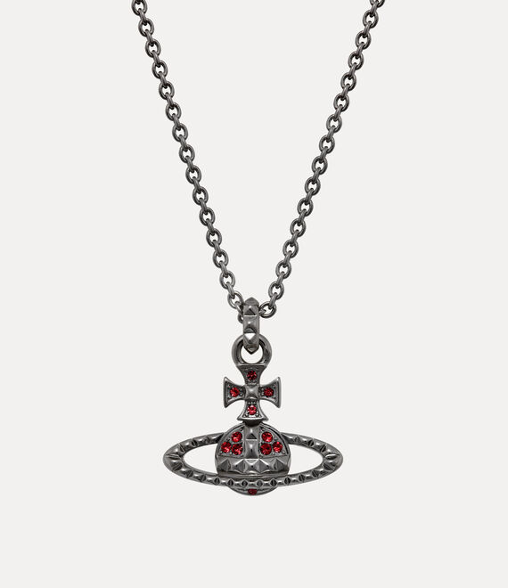 Mayfair Bas Relief Pendant Necklace in GUNMETAL-SIAM-Crystal | Vivienne ...